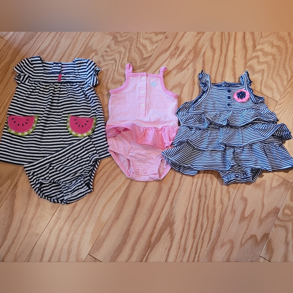 Carter's Stripes Bundle 3 Outfits